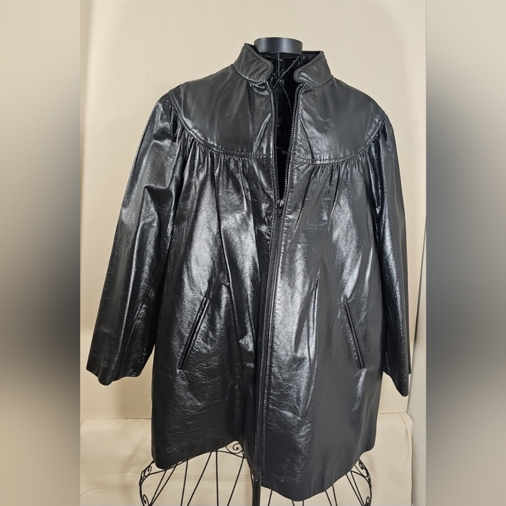 Genuine Leather Vintage Large Black coat